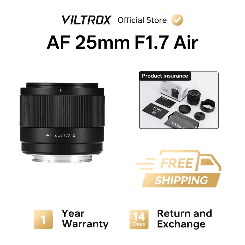AF 25mm F1.7 Fixed Auto Focus Optical Lens - High Definition HD Lens, Lightweight, Air Design, Silent Motor, Compatible with Z/E/XF-Mounts, Ideal for Beginners, Still Life Photography