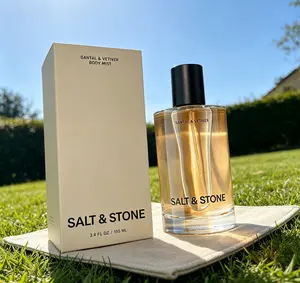 Salt & Stone Santal & Vetiver Body Mist, Vegan Hair & Body Spray for Women & Men, Hydrating Skincare Infused Fragrance with Glycerin & Red Algae, Long Lasting Fresh Woody Scent, Cruelty-Free Daily Refreshing Spray 3.4 fl oz 100ml