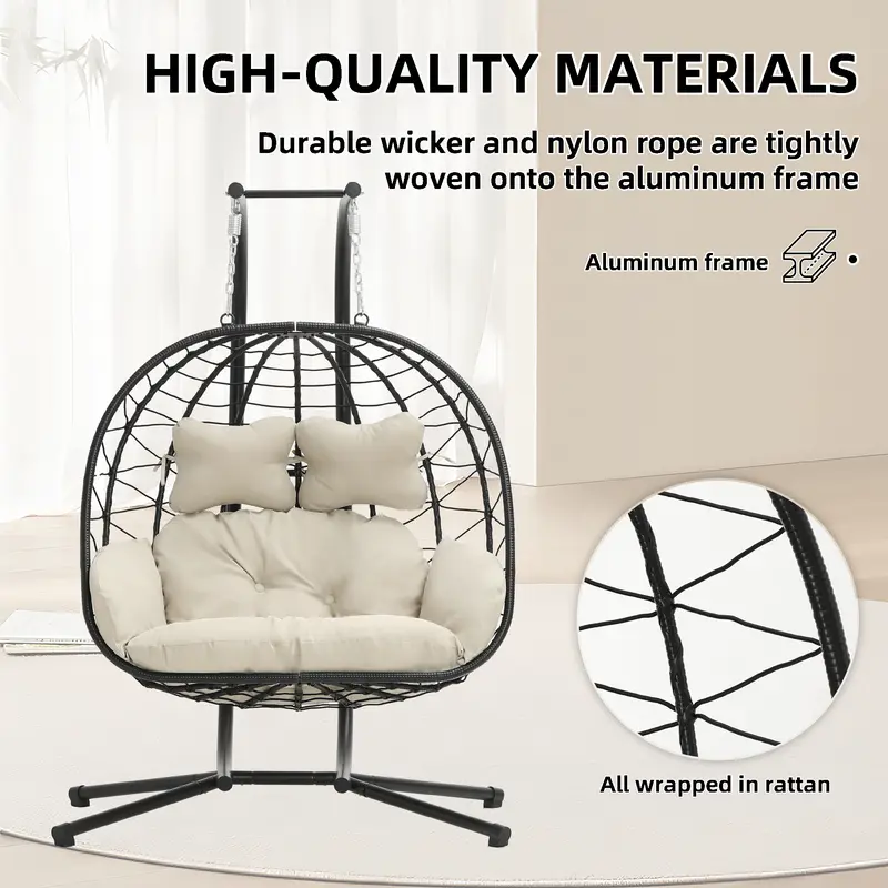 SwingNest high quality wicker aluminum frame materials