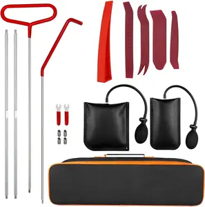 Professional Car Tool Kit with Air Bag, Long-Range Tools, Gloves and Emergency Flashlight (18PCS) | Roadside Emergency Kit for Cars | Automotive Equipment