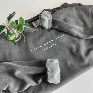 Christian Crewneck Sweatshirt |  PSALM 34  | Bible verse Christian Sweatshirt | Comfort Colors | Trendy Cute Christian Sweatshirt Soft Sweaters Pullover