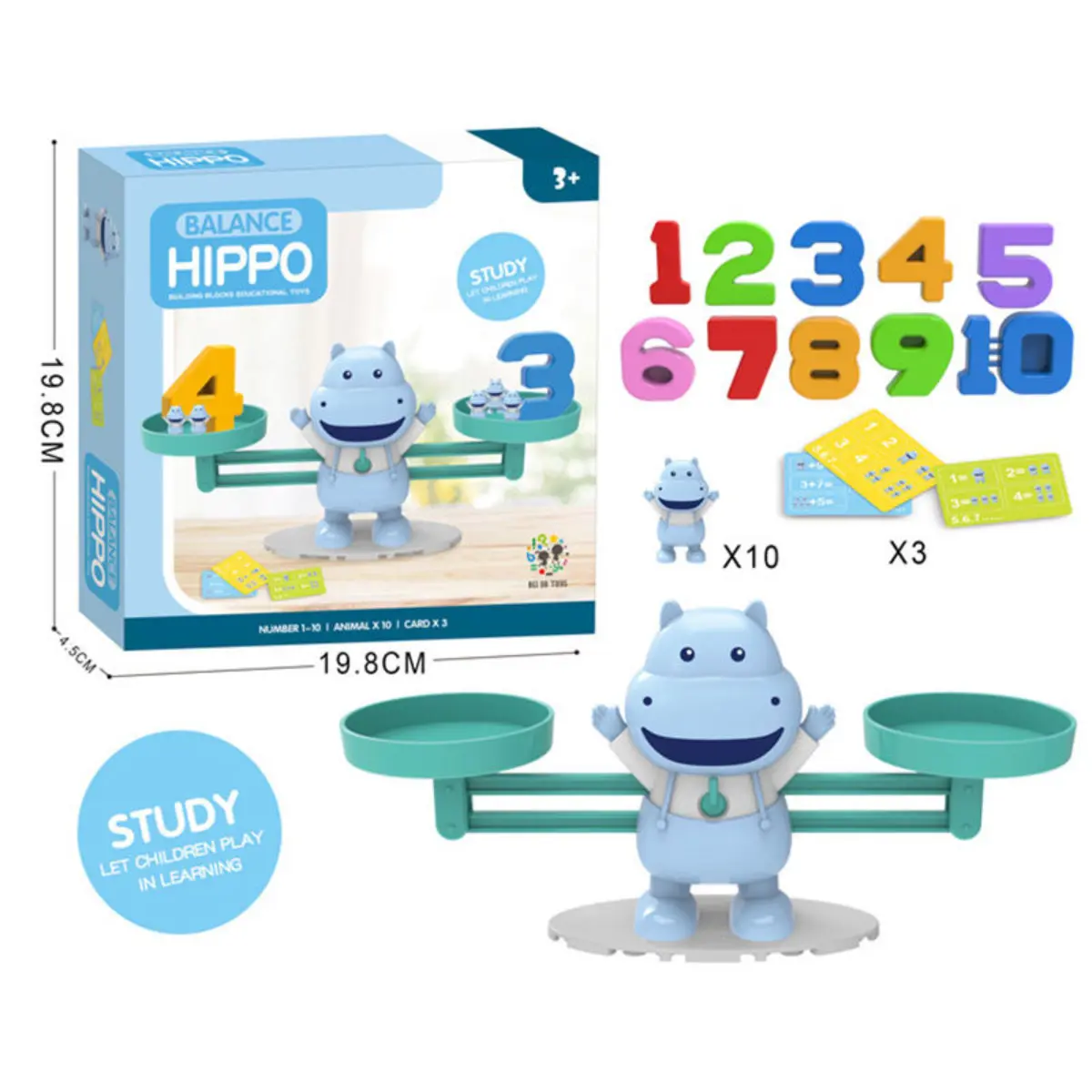 Interactive Hippo Math Balance Game, Birthday-Ready STEM Toy for 4-6 Years Olds, Early Educational Play-While-Learning-Math Toy, Perfect Toddler Gift