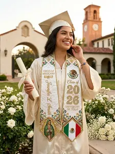 Custom Your Design Text Logo Graduation Stole, Personalized Graduation Print Sash with Name, Class of 2026 Nursing Stole, First Generation