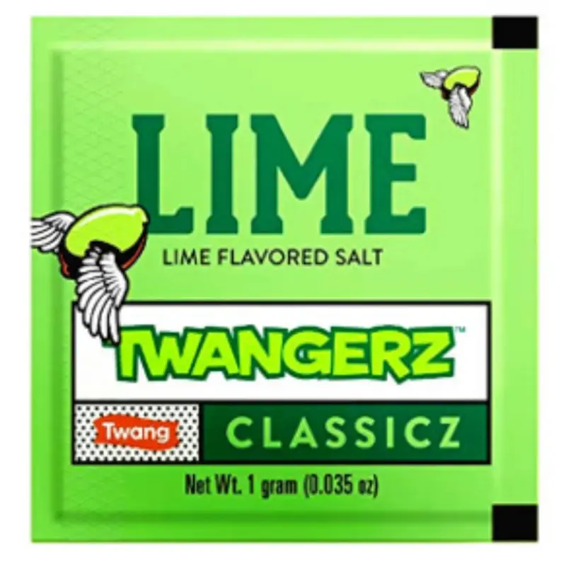 100x Twangers Zesty Lime Individual Packet Table Salt - Us Margaritas Seasoning Salt, Mexican Style Chili Limon Spices, Gourmet Citrus Garnish, Ambient Temp Bar Kitchen Cocktail Party Essential (0.035oz), Citric Acid, Maltodextrin, Salt, Natural Flavors,