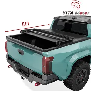 [Fits 2024-2026 Toyota Tacoma] 5 Ft Bed, Soft Tri Fold Truck Bed Tonneau Cover with Deck Rail Only