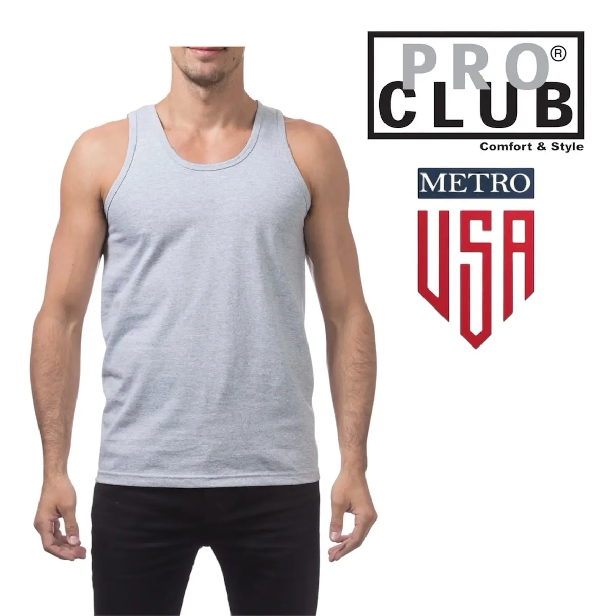 PRO CLUB TANK TOP HEAVYWEIGHT 6.5 oz 100% Cotton, preshrunk to minimize shrinkage Athletic Relaxed Fit Casual