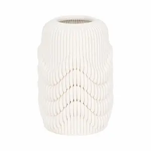 12" PROVIDENCE 3D PRINTEDVASE, IVORY/BEIGE