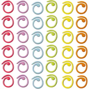 30 count Metal Stitch Markers Helical-Shaped Crochet Markers Ring Multicolor Crochet Locking Markers for Knitting and Crocheting (Multicolor)
