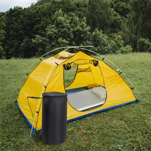 Extra Large 75"x25" Camping Sleeping Pad – Gel Memory Foam + High Density Support, 8 Velcro Connectors for Family Tent, Includes Pillow & Carry Bag