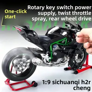 Kawasaki Ninja H2r 1:6 Scale Model Motorcycle, Ignition Start, Throttle Control, Smoke & Light/sound Effects, High Detail Replica, Collectible Gift