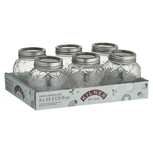 212 MAIN Strawberry Mason Jar Canister Containers - 6-Pack Kitchen Food Storage Jar Set (2 Total Packs for 12 Total Units)