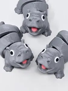 3D Printed Articulated Moo Deng Baby Hippo Toy - Adorable Fidget & Finger Toy for Stress Relief