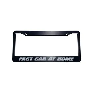 FAST CAR AT HOME – Black License Plate Frame