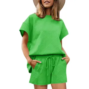 【Plus Size】Imily Bela Womens Loungewear Set Short Sleeve Tops and Shorts 2 Piece Outfits  Oversized Pajama Set with Pockets