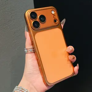 Elegant Metal Frame Protective Case Transparent Lens Ring High Transparency Back Full Coverage Shockproof Luxury Style Fits iPhone Models with iPhone 17 16 15 14 13 12 11 Plus Pro Max Air E