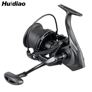 Huidiao NGK-II Big Game Fishing Reel 8000-14000 Series 25KG/55LB Powerful Drag Spinning Reel 5+1BB Zero Play Long Casting Reel 4.8:1 Gear Ratio CNC Metal Spool/Handle for Inshore & Offshore Fishing Fishing Tackle