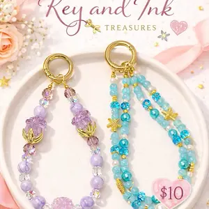 Live Purchase Only! - $10- DIY Keychains with Unique Designs and Decorative Accents Includes Phone Tags for Keys and Cellphone Charm