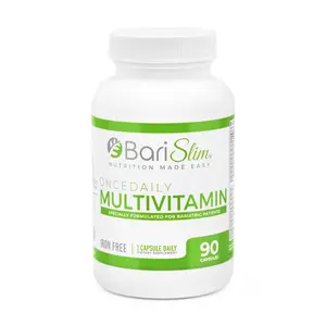 BariSlim Once Daily Bariatric Multivitamin Capsule - Iron-Free Formula - Bariatric Vitamin and Supplement | 90-Day Supply