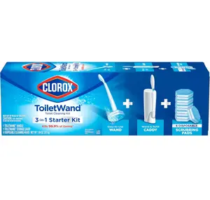 Clorox ToiletWand Toilet Cleaning Kit, Pack of 6 (May Vary) with ToiletWand, Caddy & 6 Refills - Brush