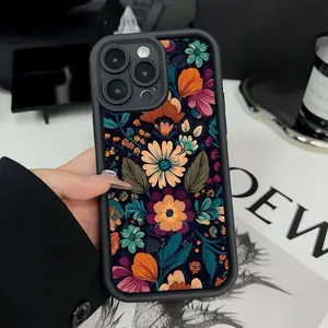 Retro Flower Creative Pattern Case for iPhone 17 16 15 14 Pro Max 13 12 11 Air Plus Shockproof Full Camera Protection Durable slim Silicone Cover
