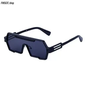 Retro Steampunk Irregular Frame Sunglasses, Unisex Integrated Glass Lens Eyewear. High-End Sun Protection Glasses, Premium Stylish Eyeglasses for Driving & Daily Outdoor Wear