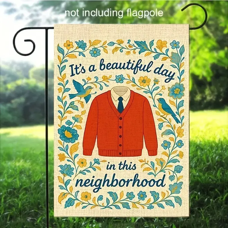 Inclusive Welcome Neighborhood Garden Flag, 12x18in Double-Sided Linen Flag, Love Thy Neighbor Farmhouse Rustic Porch Decoration, Outdoor Sign for Home & Festive Supplies, No Flagpole