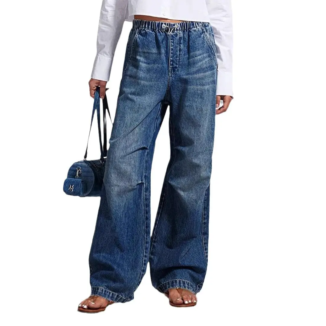 Women's 2025 Spring New High-Waisted Loose Baggy Denim Style Jeans - Pants for Women Bottoms