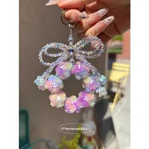 Popular luminous and color-changing colorful flower ball can be used as a pen, phone chain, bag chain, or accessory