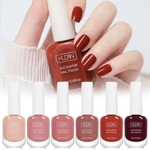 6pcs Red Brown Water-Base Nail Polish Set, Ancola Red Series Water-Base Nail Polish, Colorful Quick-Dry, Peelable, Long Lasting, High Quality Nail Supplies for Home Salon DIY Manicure