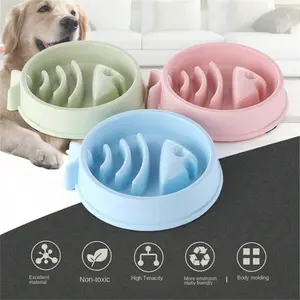 Fish Bone Shaped New Maze Pet Dog Slow Food Bowl with Thickened Plastic Bottom, Anti Choking, Anti Overturning, Anti Slip, Cat Slow Food Bowl