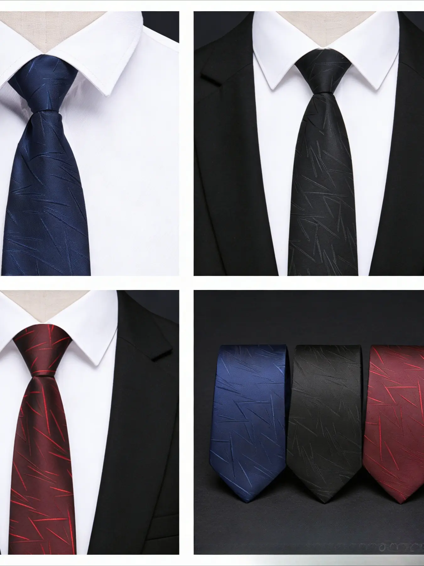 3/6-Piece Men's Snowflake Zipper Tie Formal Business Tie Fashion Textured Tie, Stylish Tie Design, Casual Elegant Tie, Suitable for Weddings, Offices