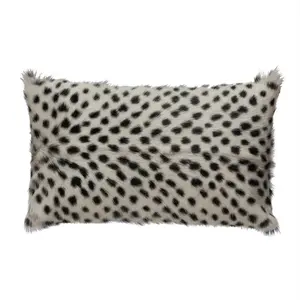 Goat Fur Lumbar Pillow w/ Printed Spots