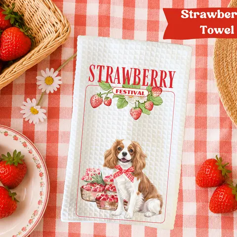 Strawberry Themed Dog towel
