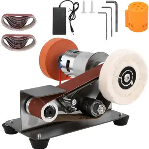 Mini Sander, 15 Electric Grinder, 7-Speed Knife Sharpener, Heavy Duty Sander w/30 Sanding Belts, Electric Grinding Machine for Metal Jewelry