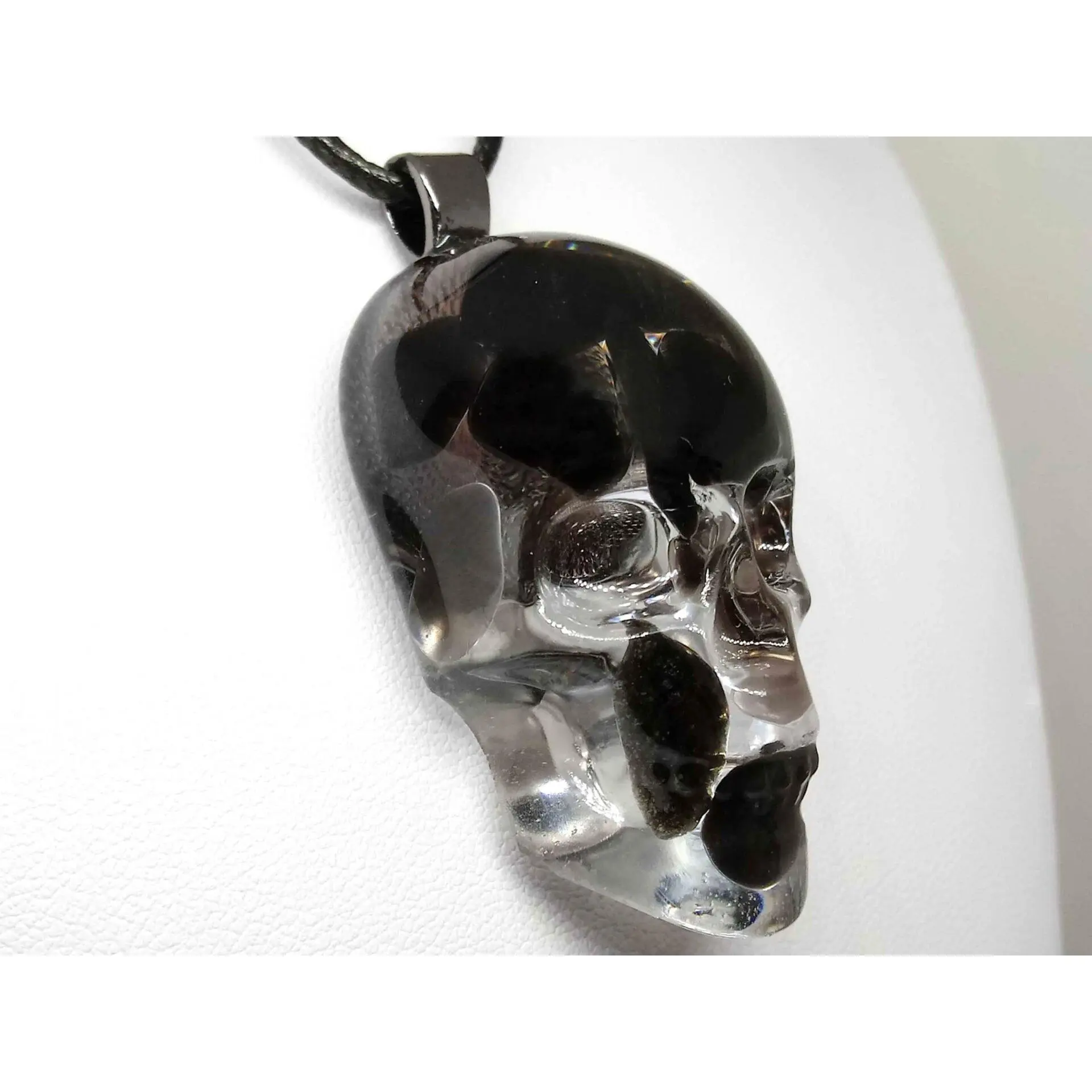 Skull Necklace Obsidian Gemstone
