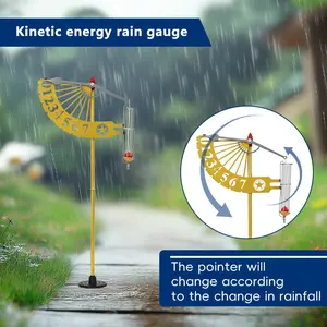Outdoor Rain Gauge, Accurate Rain Measurement for Gardens, Thickened Tube with Stake, Adjustable Height, Large Font, Easy to Read
