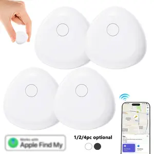 Air Tag Tracker 1/2/4 Pack – White & Black, Key Finder Works with Apple Find My (iOS Only), Smart GPS Tag for Luggage, Bags, Pets, Replaceable Battery, Wireless Locator