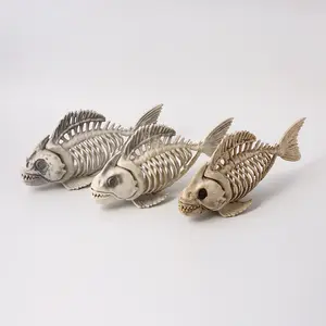 Piranha Plastic Skeleton Decoration, Creative Ornament of Simulated Animal Skeleton