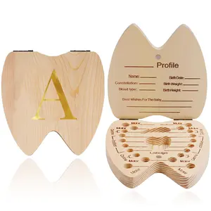 Wooden Tooth Collector Box, Tooth Loss Organizer for Kids, Keepsake Storage for Milk Teeth, Unique Baby Shower Gift Idea
