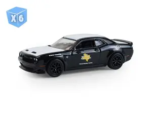 6 PACK 2020 Dodge Challenger SRT Hellcat - Texas Department of Public Safety (Hot Pursuit Series 47) Diecast 1:64 Scale Model - Greenlight 43050E