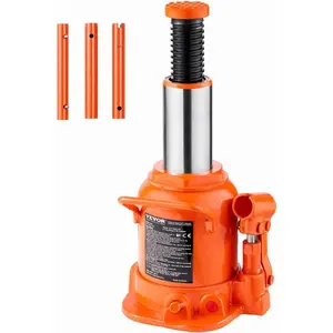 VEVOR Hydraulic Bottle Jack, 12 Ton/24000 lbs All Welded Car Hydraulic Jack, Features 7.5 - 14 in Lifting Range 3 - Section Long Handle, for Pickup Truck, Truck, RV, Auto Repair Industrial EngineeringVEVOR Super Brand Day