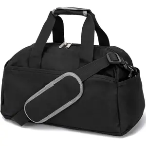 14 inch Small Gym Bag for Women & Men, Mini Duffel Bag for Travel  Lightweight Carry On Bag, Black