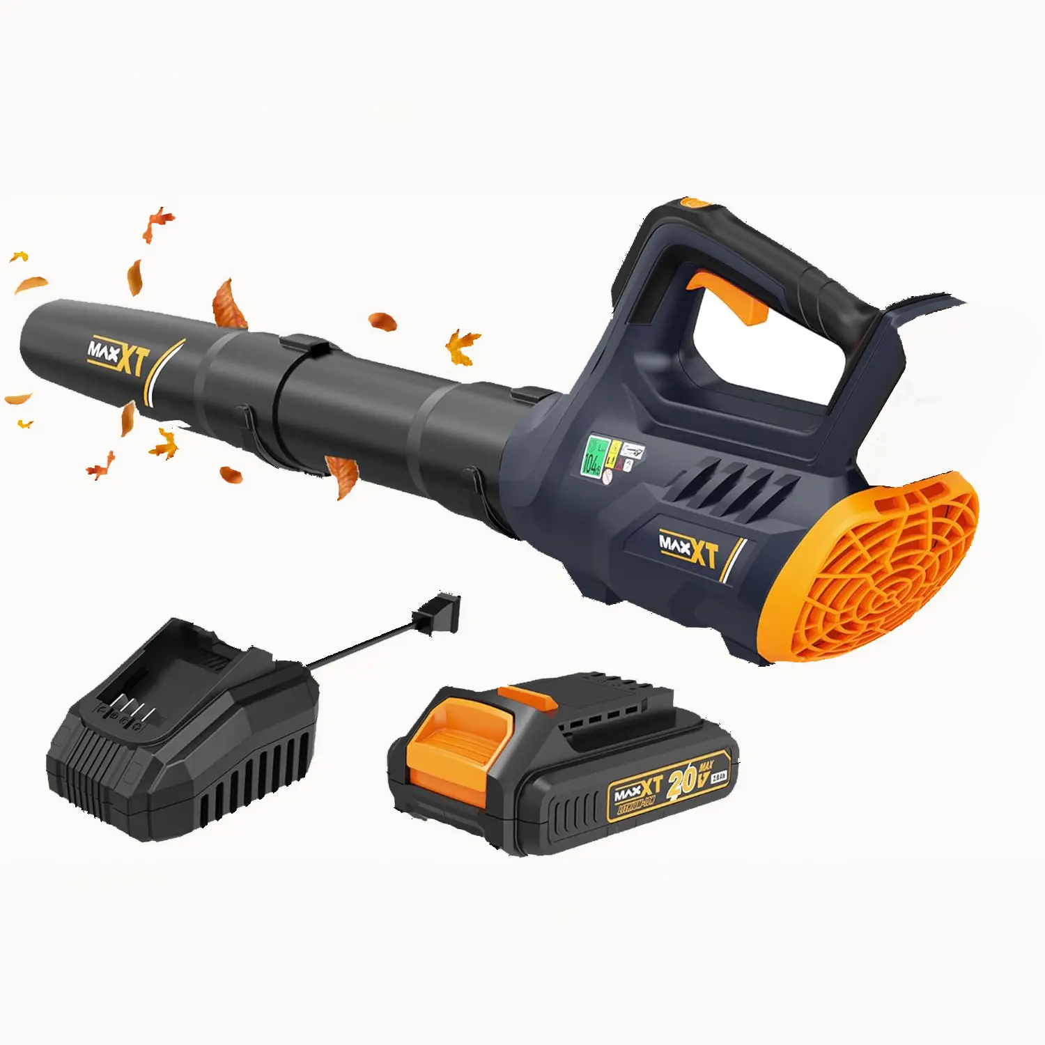 MAXXT 20V Cordless Brushless Motor Leaf Blower - 360CFM, 200MPH Max Speed, 3-Speed Adjustable, 2.0Ah Battery, 30-Minute Runtime, Portable Handheld Electric Tool for Garden, Outdoor Surfaces Cleaning Power Tool Heavy Duty