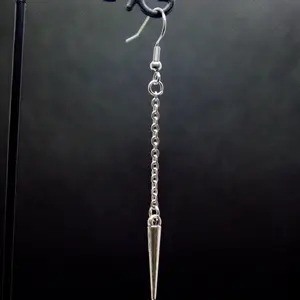 Spike Dangle Single Earring - Punk Rock Style, Single Design, Lightweight, stainless steal hoop