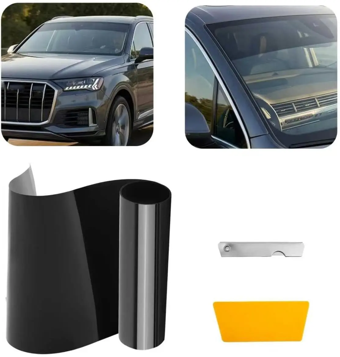59.06"×8.07" Universal 5% VLT Front Car Windshield Tint Sun Strip Block Light Reduce Glare for Car Window