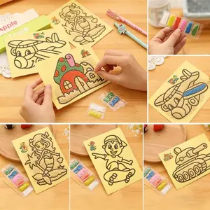 10 Non-Toxic Colorful Sand Art Set, DIY Animation Drawing Kit, Educational Sand Painting Set, Creative Handmade Crafts for Kids