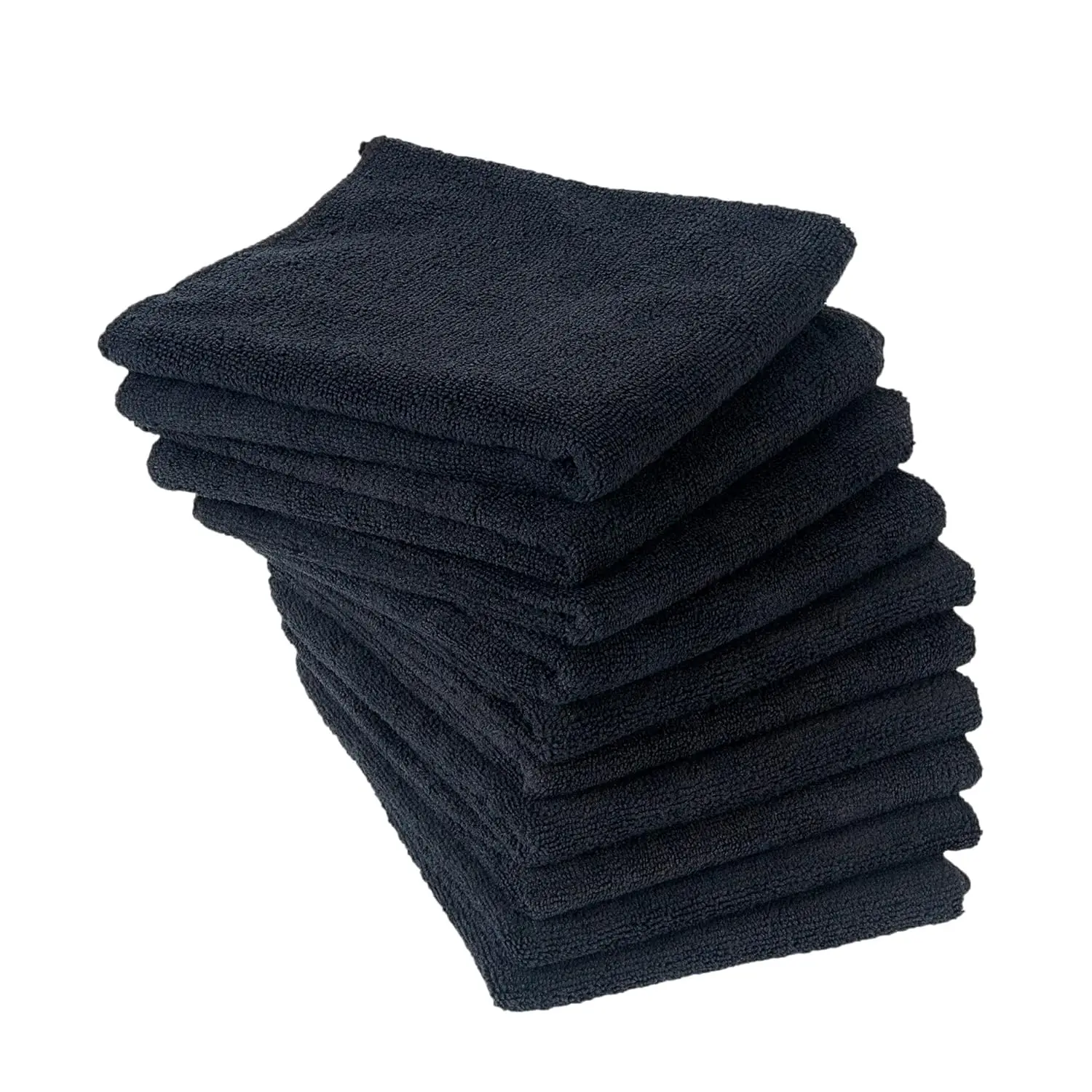 Black Microfiber Bath Towels - 10-Pack, 16x29 Inches, Bleachproof, Highly Water-Absorbent Salon Towels, Microfiber Bath Towel