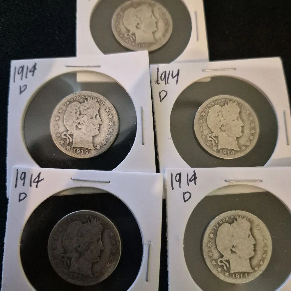 silver barber quarter circulated condition 1 piece