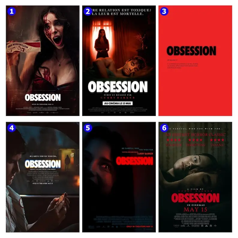 Obsession 2026 Movie Poster,Vintage Aesthetic,Living Room Wall Art,Man Cave Art,Movie Lover Gift