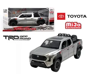MiJo Exclusives 1:24 2024 Toyota Tacoma TRD Off-Road Custom Limited Edition Silver with Stripes